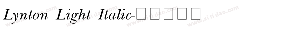 Lynton Light Italic字体转换
